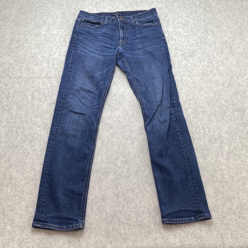 J.Crew Mercantile Mens 30x32 Flex Straight Jeans (31x29) Blue Stretch Denim